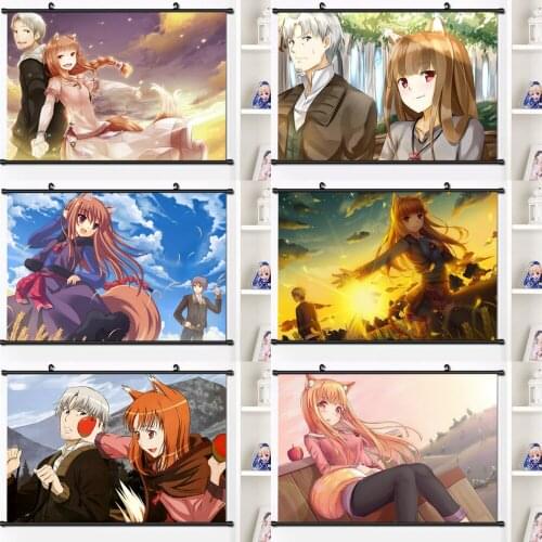 5D Diamond Mosaic Anime Spice and Wolf Holo Diamond Painting Cross Stitch Kits Embroidery Full Round Drill Home Decoration