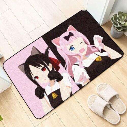 Anime Kaguya-sama Love Is War Fujiwara Chika Floor Mat Carpet Decor Bedroom Anti-slip Rugs DIY Custom Doormat Kitchen Mats