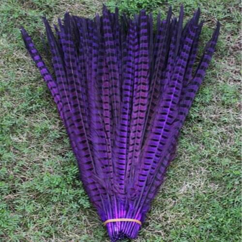 Free shipping 100 PCS long purple color pheasant tail feathers 22-24inches/55-60cm