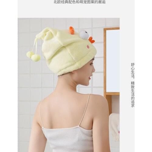 Absorbent Coral Fleece Dry Hair Cap Cartoon Creative Cute Animal Cute Pet Three-dimensional Shower Cap