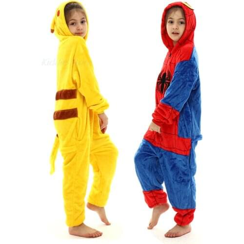 Kids Kigurumi Pajamas Girls and Boys Cartoon Animal Pyjamas Unicorn Sleepwear for Teenagers Jumpsuit for Kids Children Clothes