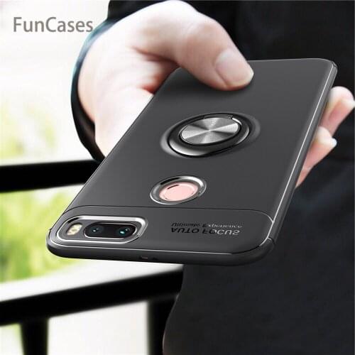 For Xiaomi Mi A1 Case Mi 5X Case Cover Colorful Metal Magnetic Ring Holder Soft Silicone TPU Luxury Case for Xiaomi Mi 5X A1