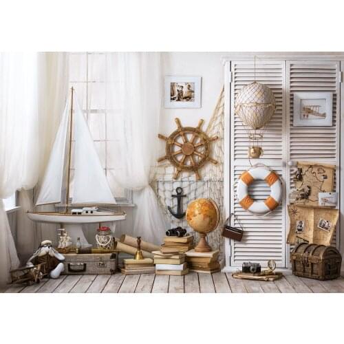 Photography Backdrops Pirate ship kid indoor portrait Photo background photo picture map studio props photo booth props