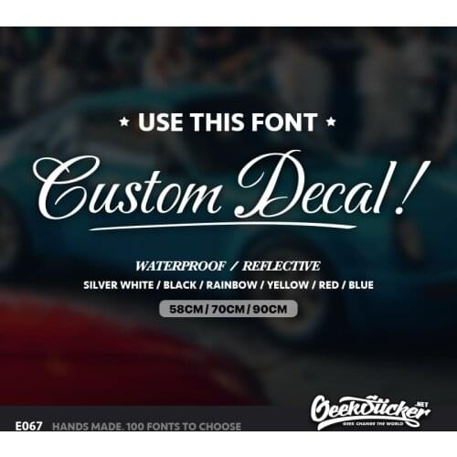 Geeksticker Custom TEXT Script Car Front Window Windshield Decal JDM Graphic Vinyl Stickers for BMW VW Toyota Mazda