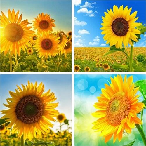 HUACAN 5d Diamond Painting Sunflower Mosaic Nature Wall Art DIY Diamond Embroidery Flower Home Decor Craft Kit