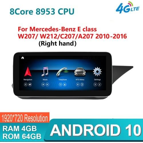 IPS Android10.0 4+64G Car radio multimedia GPS Navigation For Mercedes Benz E Class W212 E200 E230 E260 2009-2016 right hand RHD