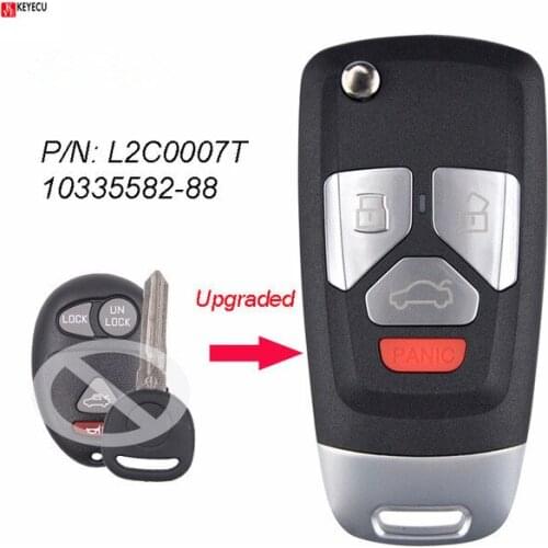 Keyecu Smart DIY Upgraded Flip Key Remote Car Key Fob 4 Button 315MHz ID46 for Buick Chevrolet GMC FCC ID: L2C0007T 10335582-88