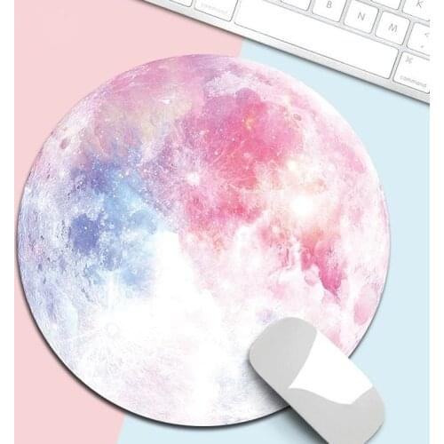 Kawaii Round Celestial Mouse Pad Soft Mat For Game Computer Cap Desk Mat Pads Non-Slip Rubbe PC Waterproof Office MousePad 22cm