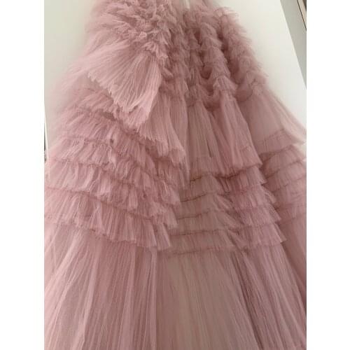 Lace Fabric Nude Pink Lace Fabric 3D Ruffle Fabric Soft Frill Trim For Cake Dress Mesh Lace For Weddings Light Blue