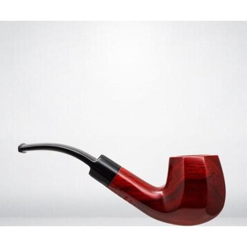 LUBINSKI High-end Red Sandal Wood Bent And Straight Style Pipe Wood Tobacco Smoking Tool Pipe Decoration Solid Wood Pipe