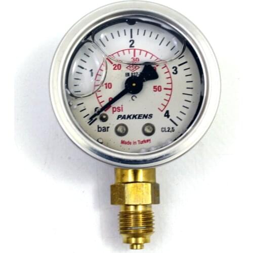 Pakkens Diameter 50mm Glycerin Type Pressure Gauge, Manometer, Glycerin Pressure Gauge 1/4 '' Glycerin Manometer Double Scale