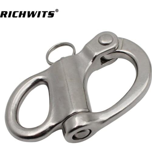 Stainless Steel Mini Fixed Snap Shackle Quick Release Fixed Shackles with Round Ring Marine Boat Rigging Hardware