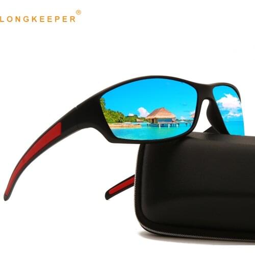 Longkeeper Polarized Sunglasses Men Brand Designer Square Sports Sun Glasses For Male Driving Black Frame Goggle UV400 okulary