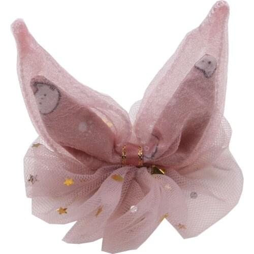 2019 New Pet Dog Cat Hair Mesh three-dimensional rabbit ear headband Dog Hairpin Handmade Boutique Gift Jewelry Accessories