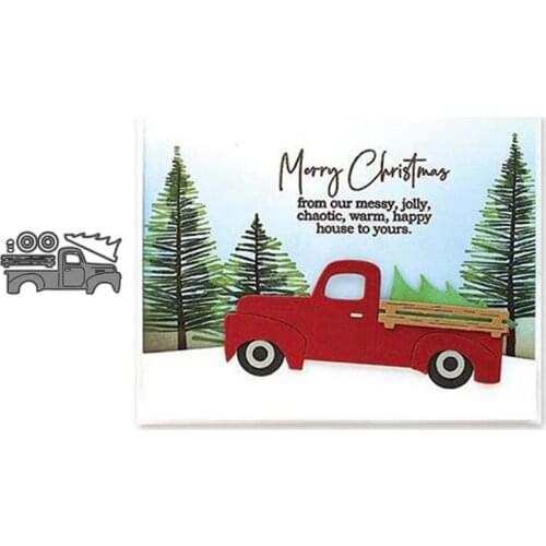 New Christmas Car Tree Metal Cutting Dies Scrapbooking Embossing Folder Card Making Album Decor Stencil Template DIY