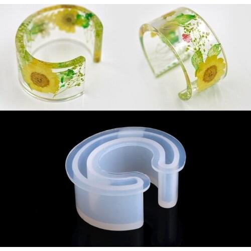 Open Cuff Silicone Mold Jewelry Making Bracelet Bangle Mould For Resin Flower DIY