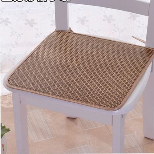 Pastoral Style Cushion Rattan Bamboo Pad Student Home Dining Room Seat Mat Ventilation Chair Cushion Summer Sweat Non-slip Mat