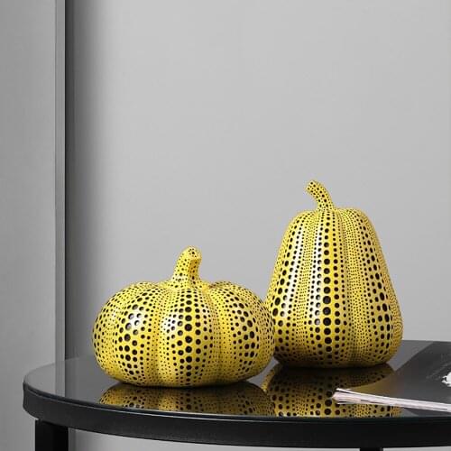 Resin Pumpkin Figurines Owl Bird Animal Sculpture Home Decoration Accessories Resin Embellishments Halloween Decoration Crafts