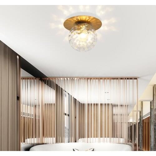 Aisle Ceiling Lamp Post-modern Minimalist Glass Ball Nordic Creative Personality Porch Balcony Lamp Bedroom Lamp Gold Bronze