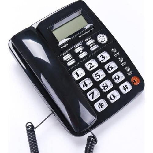 Large Button Corded Phone with Speakerphone and Caller ID, Dual System, Clear Volume, Adjustable Brightness, Home Landline Phone