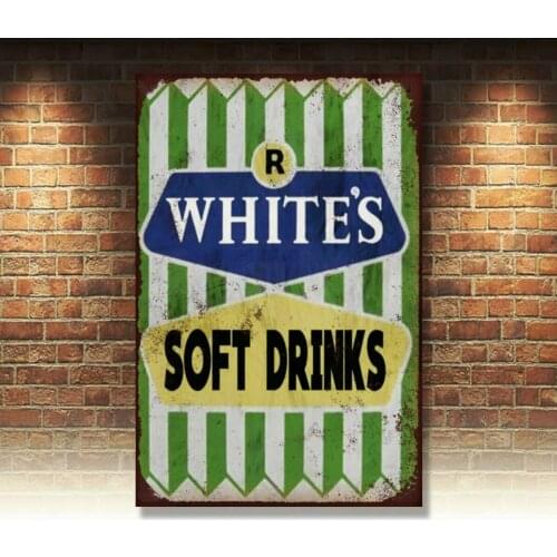 R Whites Soft Drinks. New Sign Listings. Retro Custom aged metal Sign-8x12