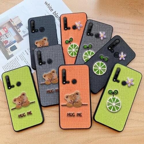 Luxury Embroidery For Huawei Nova 5i Phone Case Fundas Protector Fashion Soft Silicone for Huawei Nova 5i Back Cover Cute Koala