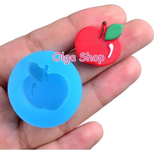 SYL009 18.9mm X 20.0mm Apple Silicone Mold Fondant Cake Decoration Candy Resin Clay DIY Earrings Pendant Craft Candle Soap