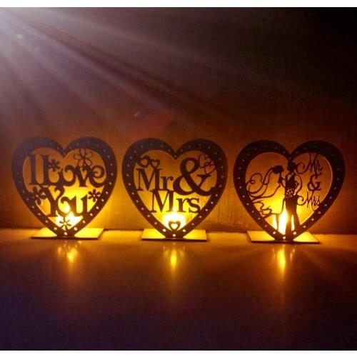 1Set Wedding Wooden Ornaments MR&MRS Heart-Shape Romantic Pendant Plate With LED Light Ornament Home Decor Wedding Decoration