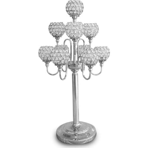 Wedding Centerpiece Candlestick Gold candelabrum H82.5cm * W42cm, 10 Heads Luxury Golden Silver Candelabra Candle Holder