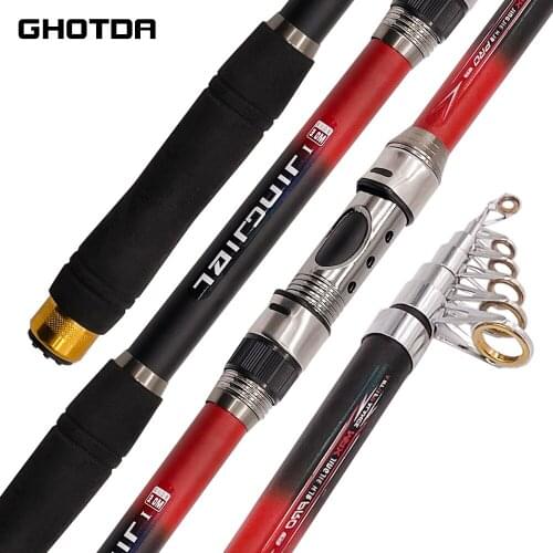 GHOTDA 2.1M -3.6M Carbon Fiber Fishing Rod Telescopic Super Hard Pole for Sea River Saltwater Freshwater Fishing Pole