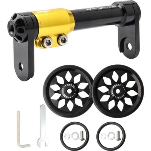 Bicycle Easy Wheel Bracket With Telescopic Rod Aluminum Alloy Folding Bike Easy Wheel For Cycling Folding Bikes Accessories