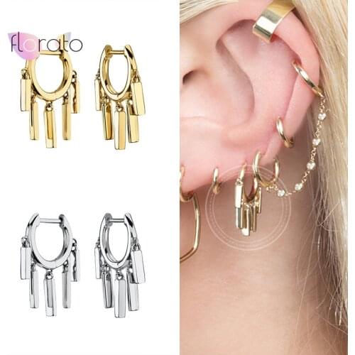 925 Sterling Silver Ear Buckle Hoop Earrings For Women Luxury Tassel Circle Round Earrings Huggie Earrings Jewelry Accessories