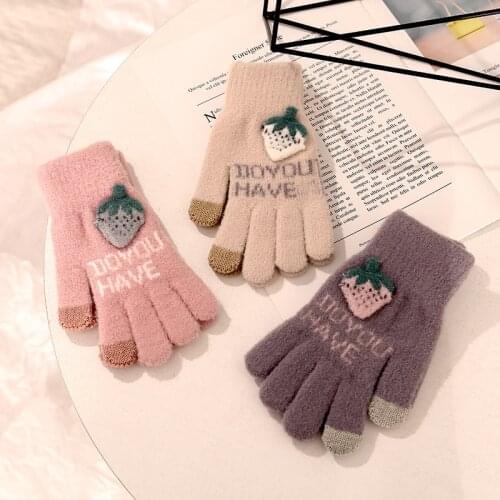 Winter Touch Screen Gloves Women Men Warm Stretch Knit Mittens Imitation Wool Full Finger Guantes Female Crochet Luvas Thicken