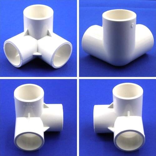 2pcs ID 20~50mm PVC 3 Way Connectors PVC Pipe Connector 3 Way Stereo Joints Garden Irrigation Water Pipe Fittings PVC Connectors