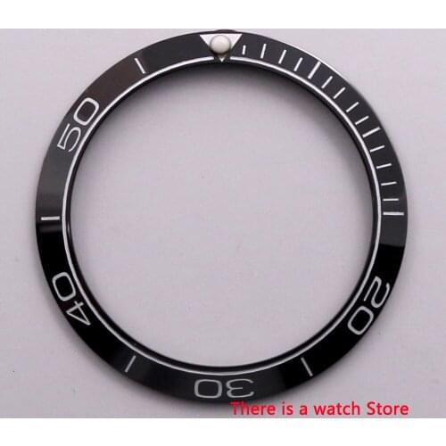38mm Black High Quality Ceramic Bezel with White Marks Fit 40mm Automatic Men Watch