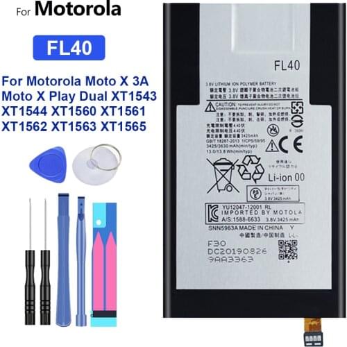 Battery FL40 3630mAh For Motorola Moto X 3A Moto X Play Dual XT1543 XT1544 XT1560 XT1561 XT1562 XT1563 XT1565 Bateria