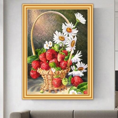 DIY 5D Diamond Painting Flower Fruit Cross Stitch Kit Full Drill Embroidery Mosaic Picture With Rhinestones Home Decoration Gift