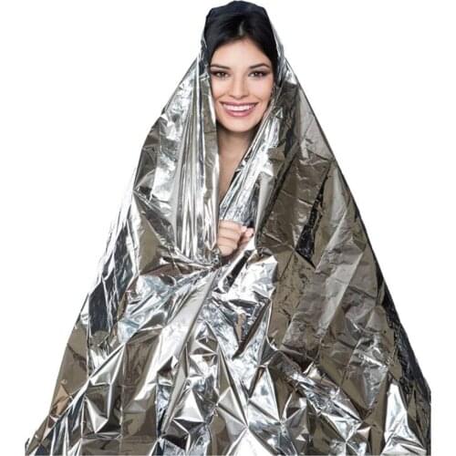 Emergency Thermal Blanket Outdoor WaterProof Survival Rescue Blanket Foil Thermal Space First Aid Rescue Curtain Military Blanke