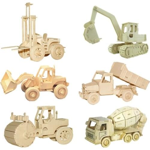 Car DIY3D three-dimensional puzzle model wooden educational toy model building kit education hobby gift engineering vehicle