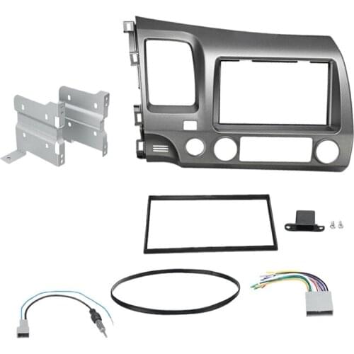 Car Radio Fascia Trim Kit, 2 Din Dash Panel DVD Frame Install Kit for Honda Civic 2006 2007 2008 2009 2010 2011