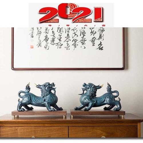 Large 2021 Southeast Asia High-grade ART Home store company bring wealth money Good luck Dragon PIXIU Sculpture ornament statue