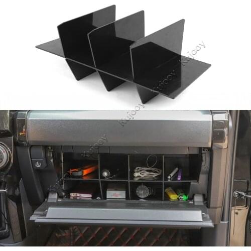 Black ABS Car Co-pilot Storage Box Partitions Decor Trim for Toyota 4Runner 2017+ Interior Car Stying