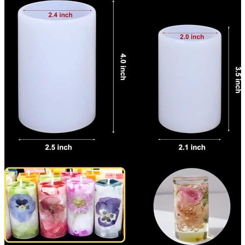 Cylinder Silicone Molds for Candle Making Pillar Candle Mold Resin Mold Wax Melt Mold Polymer Clay Crafts Candle Making Kit