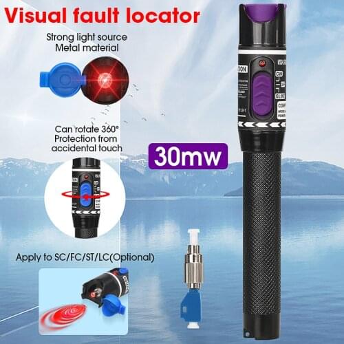 COMPTYCO 50MW FTTH Fiber Optic Tester Pen Type Red Laser optical fiberLight Visual Fault Locator Optical Cable Tester 5-50MW