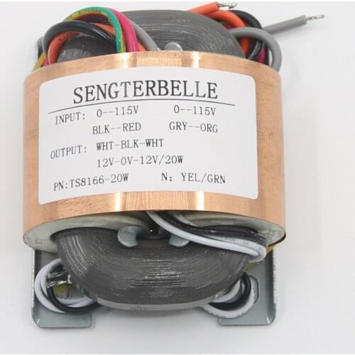 20W R core Transformer Dual 12V/Dual 15V Pure Copper HiFi Audio Preamplifier Power Transformer