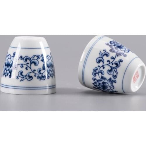 "KingTeaMall" Porcelain Tea Cup Qinghua Blue and White China Teawares Teasets Teatools