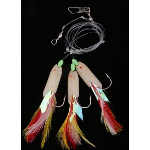 Artificial Feathers Simulation Bass Cod Lure Lures Sea Fishing Rigs Tackle