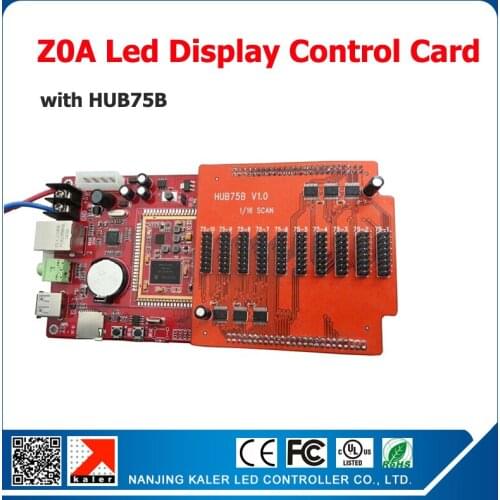Kaler 320*1024pixel full color led video card Z0A with HUB75B led video sign controller led control card