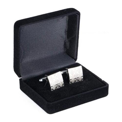 Classic Black Flocking Cufflink Box Velvet Show Cases Cuff Links Storage Carring Cases Mens Gift Boxes Wholesale 24pcs/lot