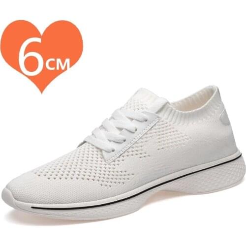 YEINSHAARS Men Sneakers Heightening Shoes Elevator Shoes Height Increase Shoes Insoles 6CM Man Daily Life Height Increasing Shoe